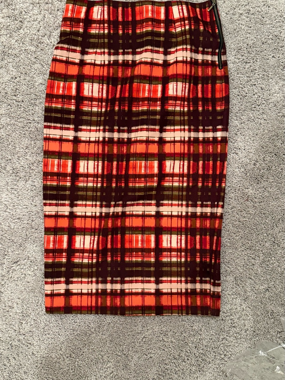 Plaid Red Pencil Skirt - Women